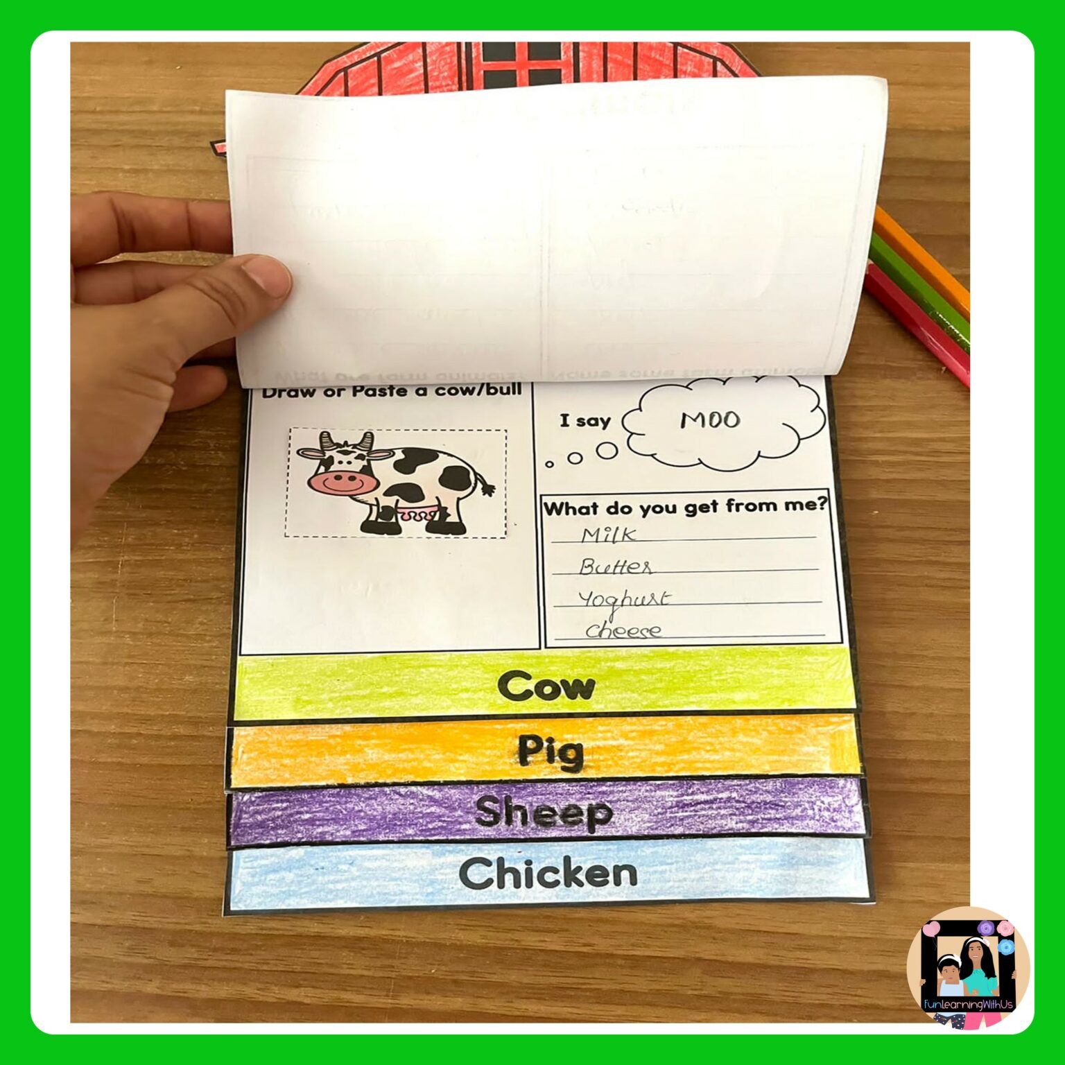Farm Flip Book for Kindergarten &amp; grade1 Students | Made By Teachers