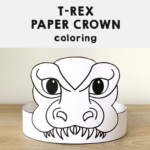 T-rex Paper Crown Printable Dinosaur Coloring Craft - Made By Teachers