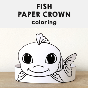 Fish Paper Crown Printable Ocean Animal Coloring Craft printable