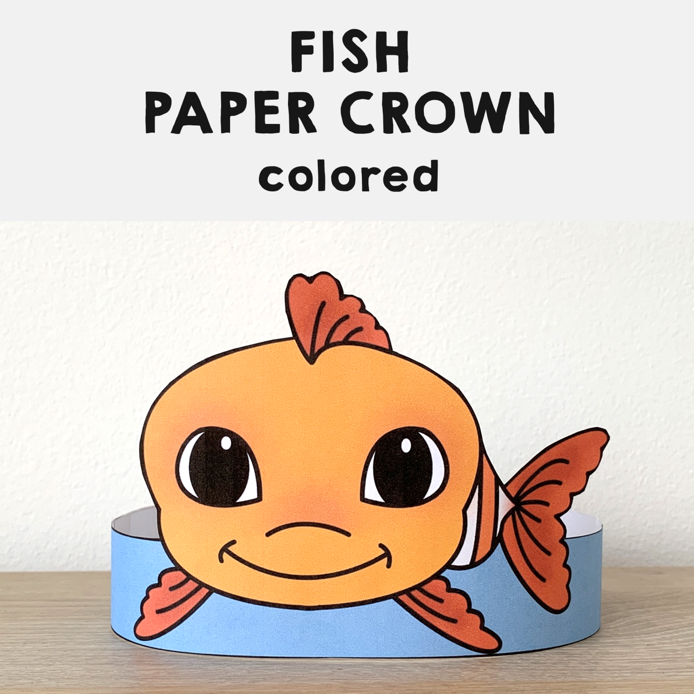 Fish Paper Crown Printable Ocean Animal Costume Craft | Made By Teachers
