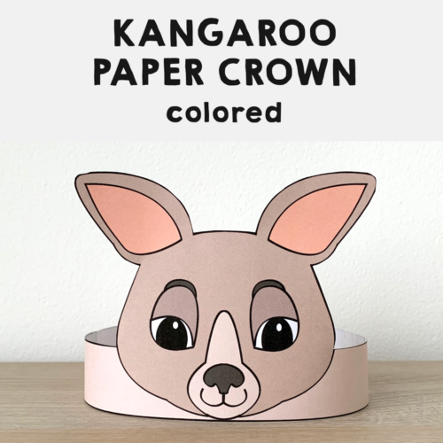 Kangaroo Paper Crown Printable Australian Animal Costume Craft - Made ...