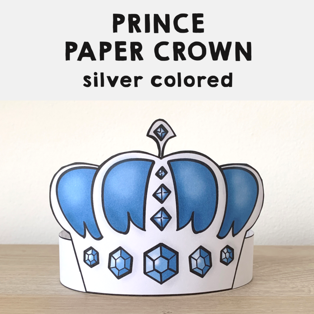 Prince King Paper Crowns Printable Royal Coloring Costume Craft
