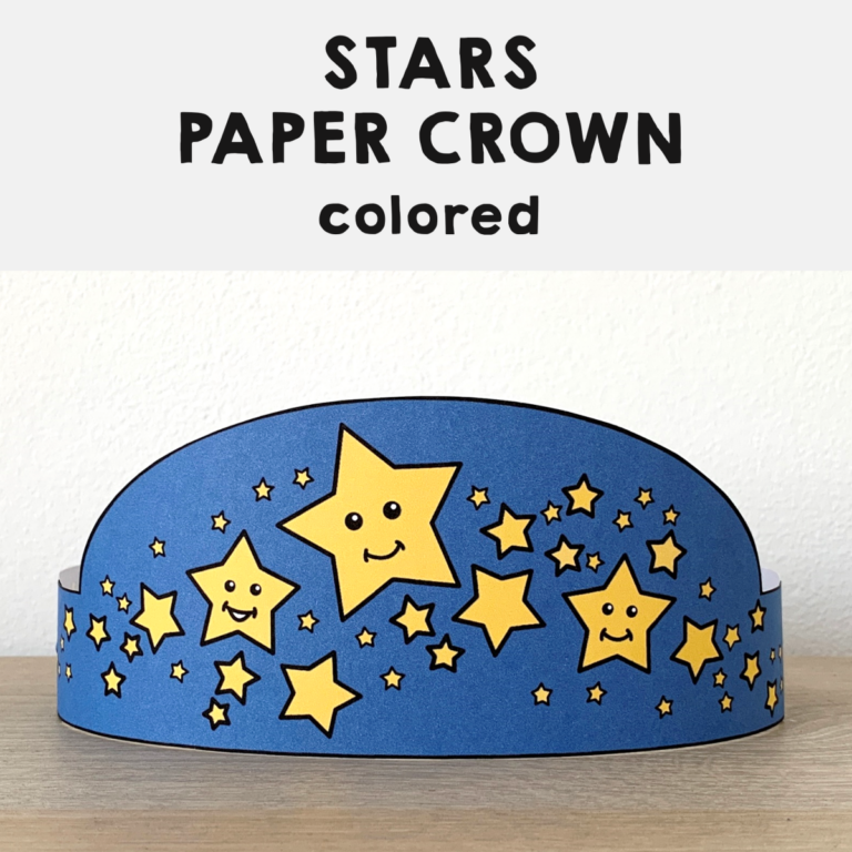 Stars Paper Crown Printable Astronomy Weather Costume Craft - Made By ...