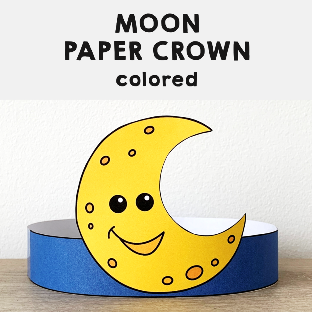 Button Moon Paper Moon Paper Crown Printable Astronomy Weather Costume Craft | Made By ...