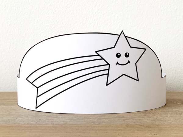 Shooting Star Paper Crown Printable Astronomy Weather Coloring Craft ...