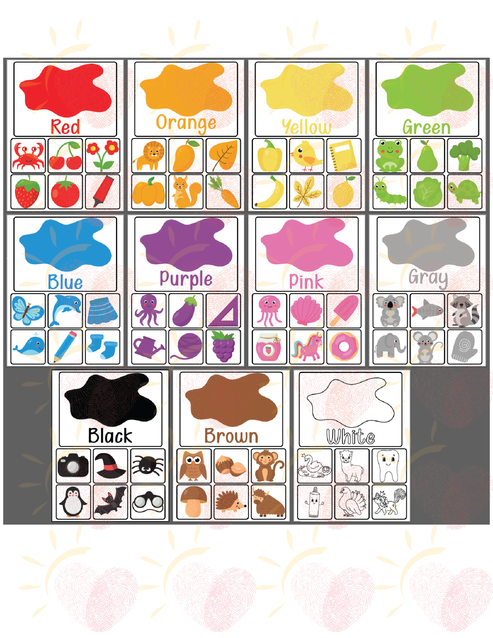 Color matching activity - color sorting - early learning- preschool ...