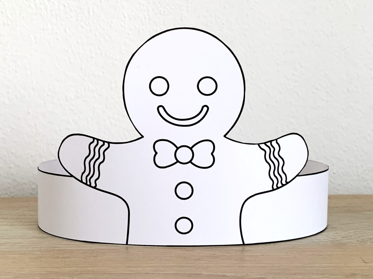 Gingerbread Man Paper Crown Printable Coloring Craft Winter Christmas |  Made By Teachers