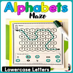 Lowercase Alphabet Maze Letter Recognition Activity printable