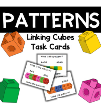Patterns with Linking Cubes AB AAB AABB ABB ABC printable