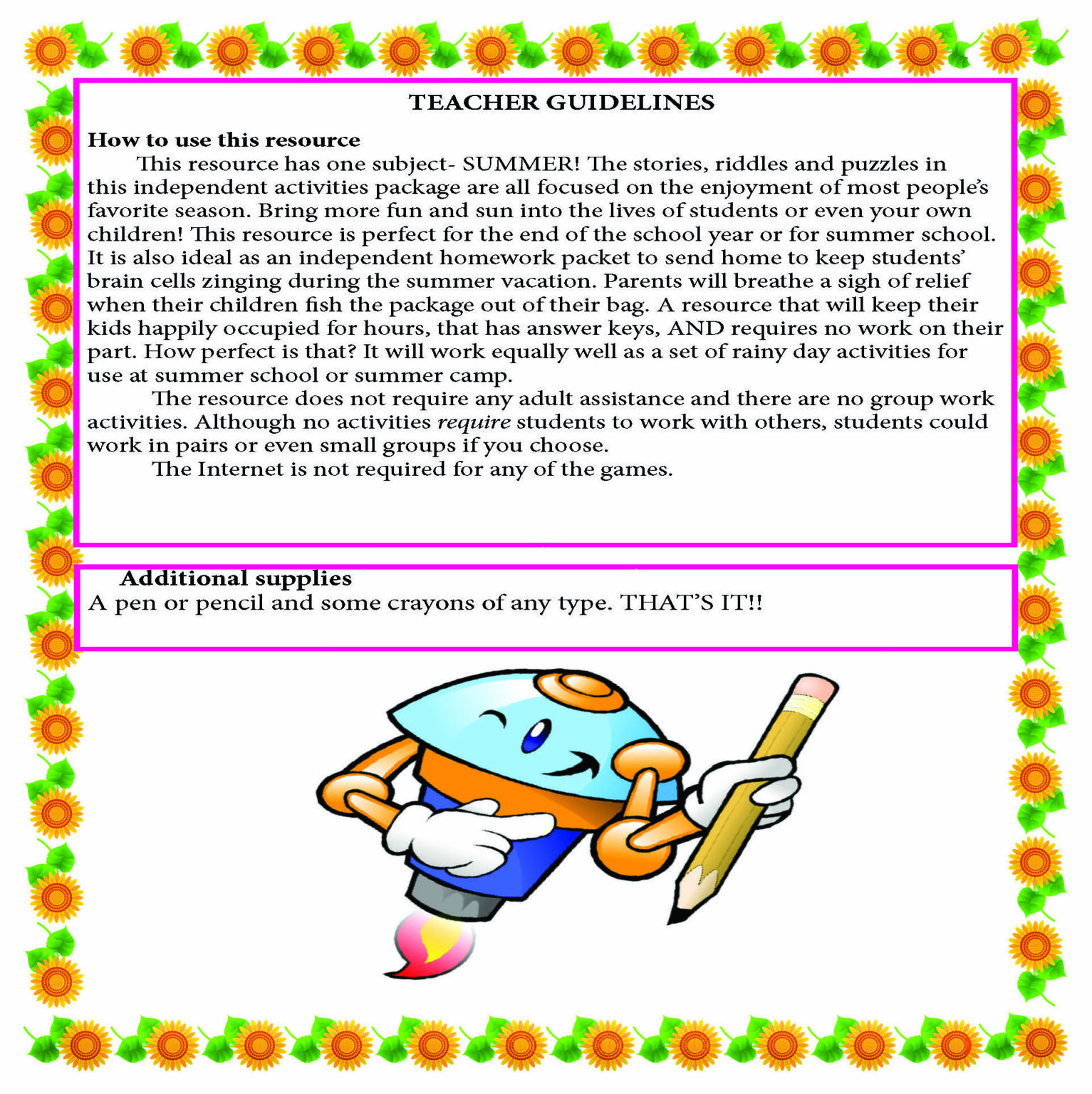 Summer Brain Teaser Stories, Riddles and Puzzles Grades 57 Made By Teachers