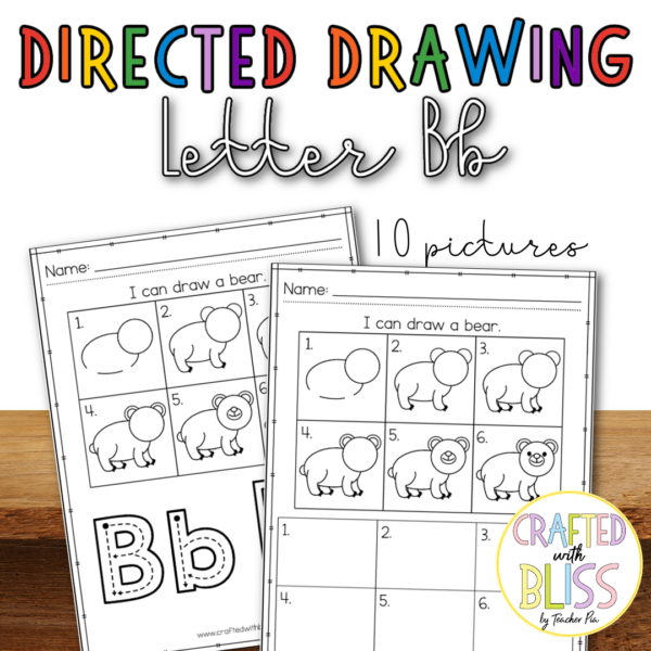 Directed Drawing Letter Bb Alphabet Worksheet Phonics Printable Made