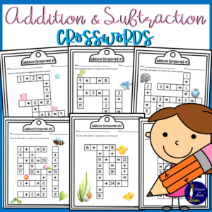 Addition and Subtraction Crosswords printable