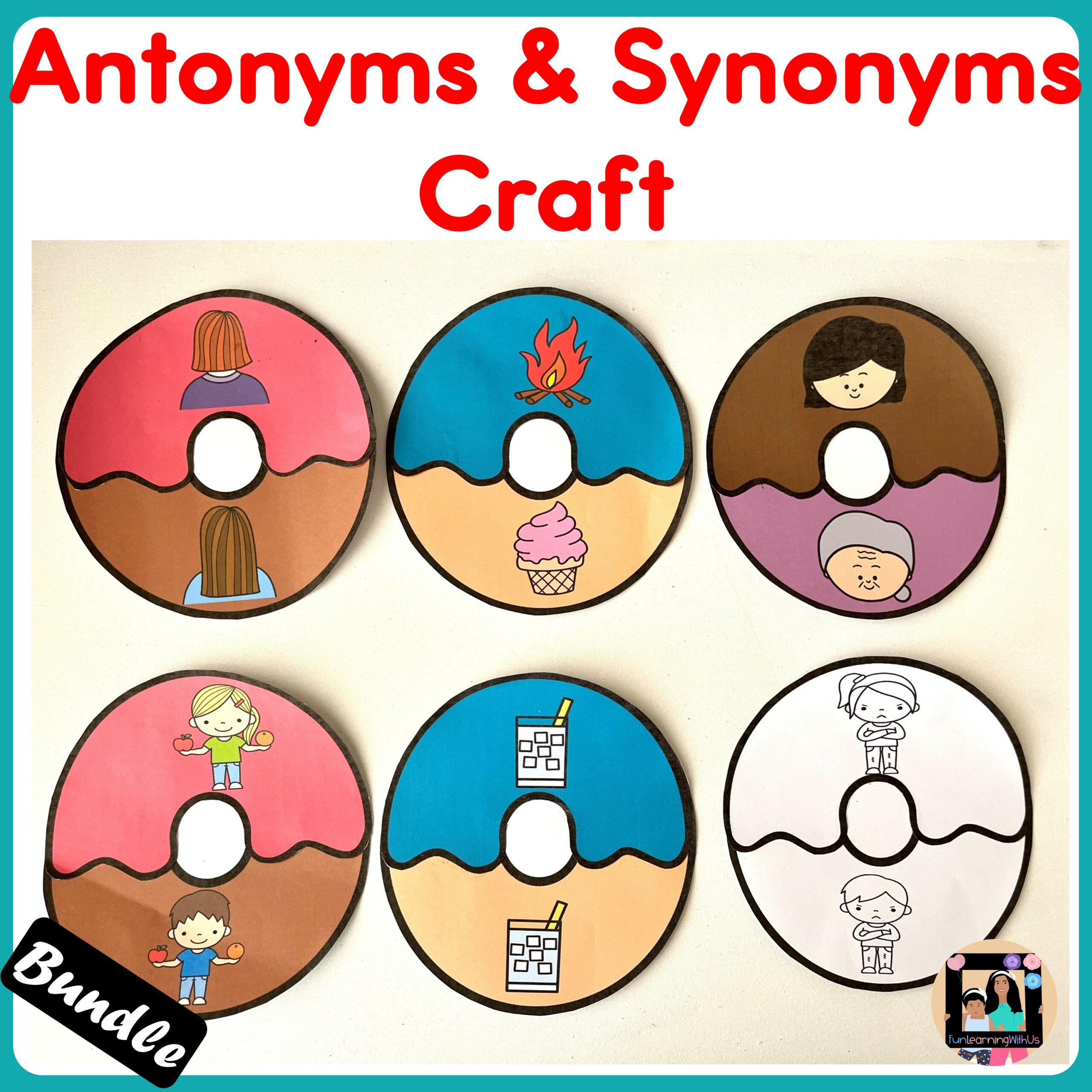 Antonyms Synonyms Craft Bundle Opposites Center Activities Made