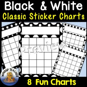 Black & White Classic Sticker Charts printable