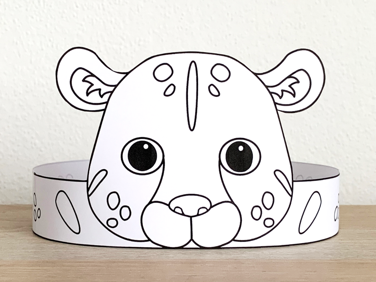 Leopard Paper Crowns Jungle Animal Headband Printable Coloring Craft 