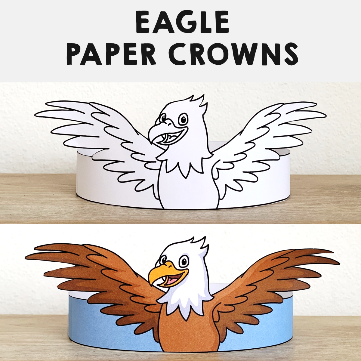 Eagle Paper Crowns American Animal Headband Printable Coloring Craft