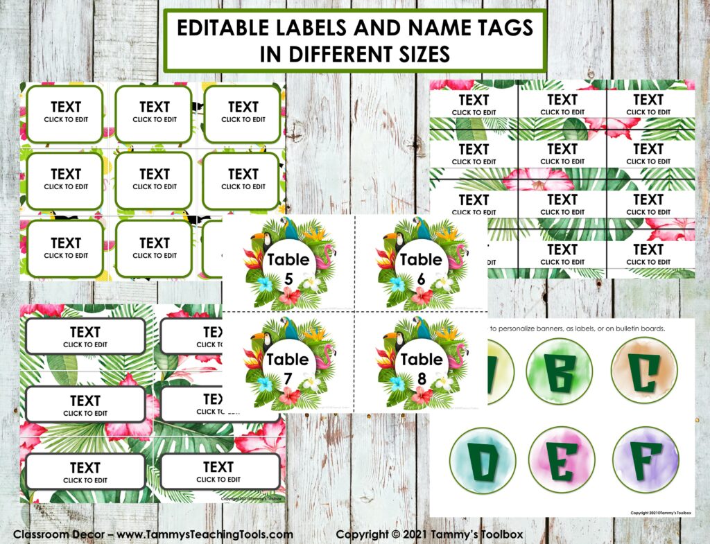 Tropical Classroom Decor Set Editable | Made By Teachers