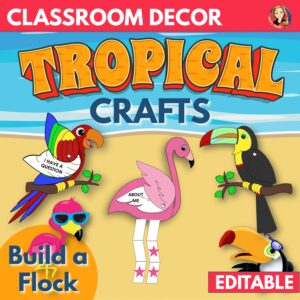 All About Me Craft and Back to School Bulletin Board Activity Tropical