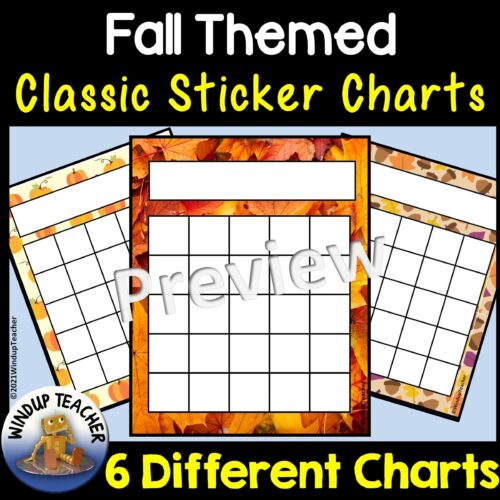 Fall Themed Classic Sticker Charts | Made By Teachers