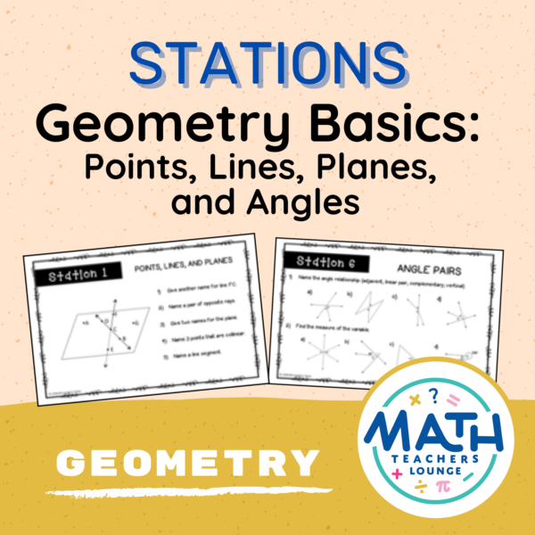 Geometry Basics Points Lines And Planes Stations Made By Teachers