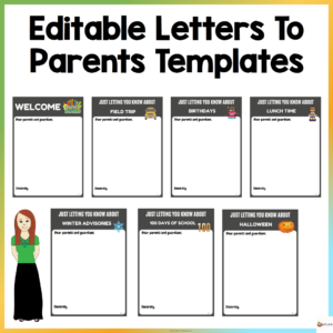 Editable Letters to Parents Templates