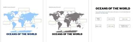 Oceans of the World: Worksheets and Cut & Paste Activity - Made By Teachers