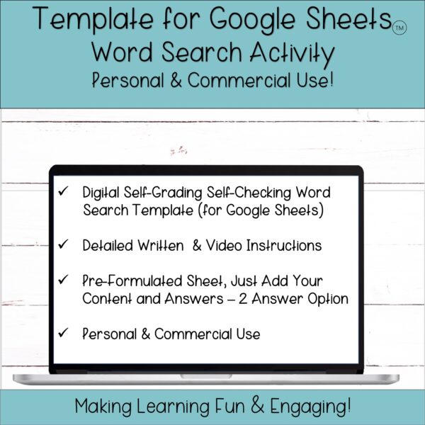 Editable Template for Google Sheets - Digital Activity - Self-Checking ...
