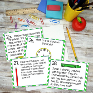 Back to School Math Task Cards | Math Activities | Math Centers | Made ...