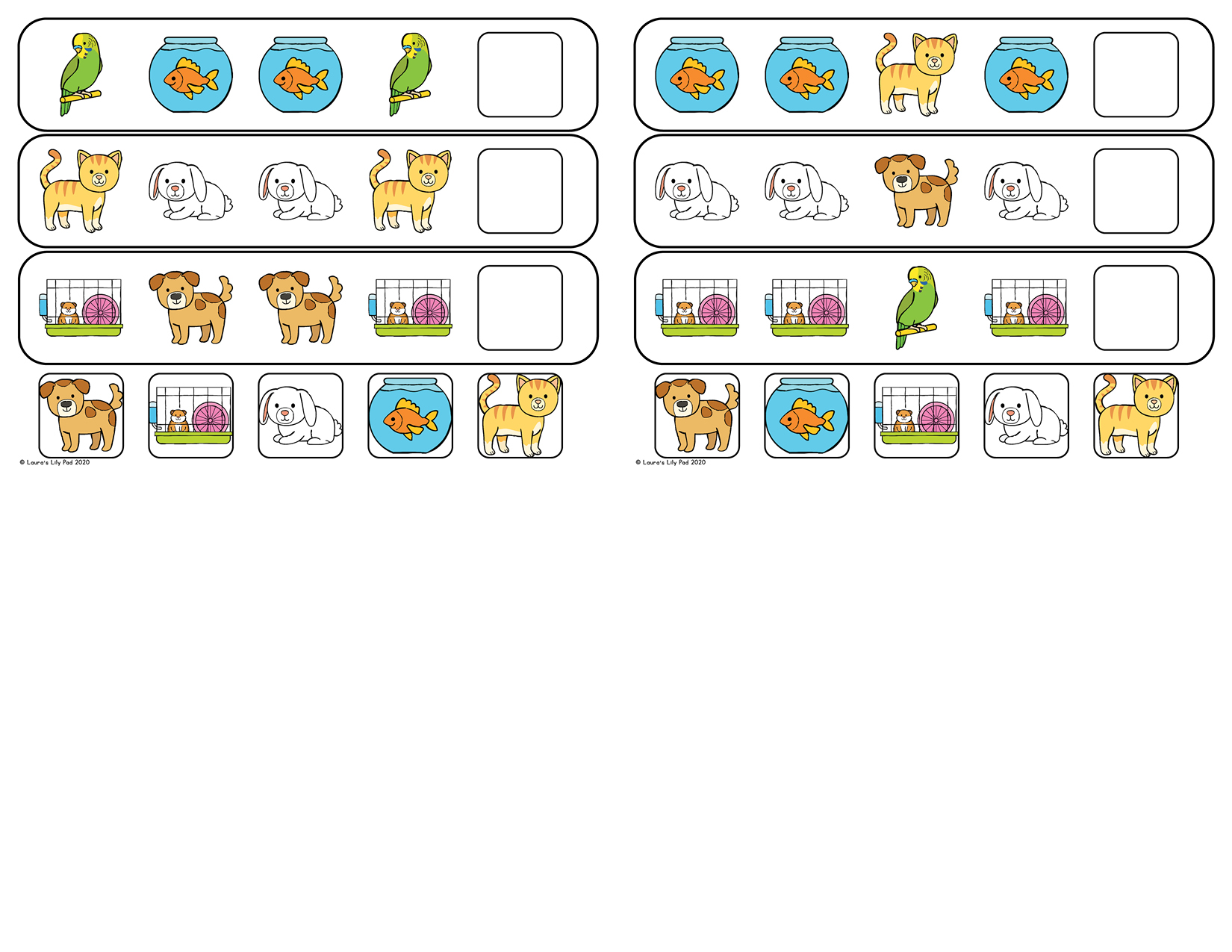 Pets Patterning Strips | Made By Teachers