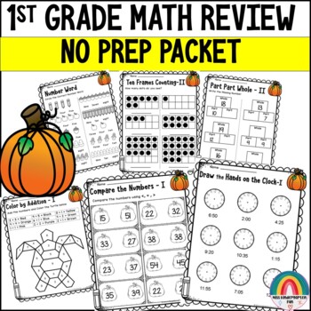 1st Grade NO PREP Math and Literacy Packet (October)