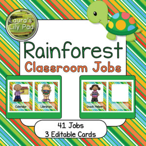 Classroom Jobs Rainforest Theme