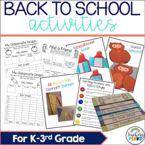 K - 3rd Grade Back to School Activities Getting to Know You Activities printable