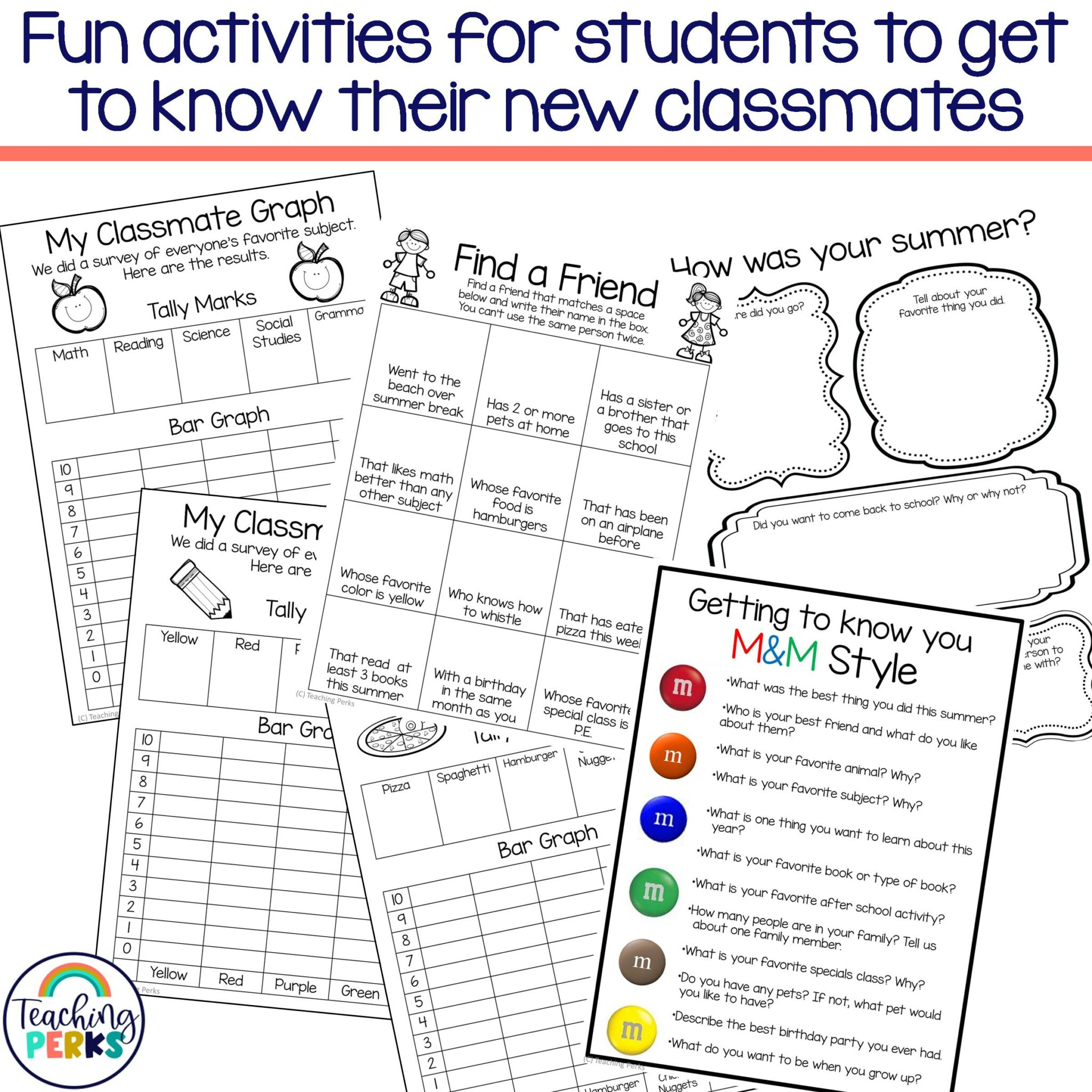 K - 3rd Grade Back to School Activities, Getting to Know You Activities ...
