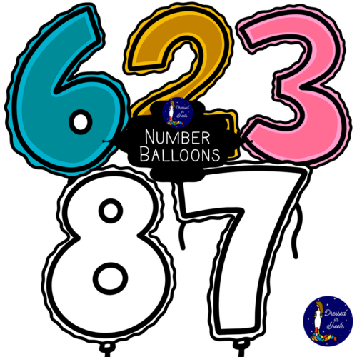 Number Balloons Clip Art | Made By Teachers
