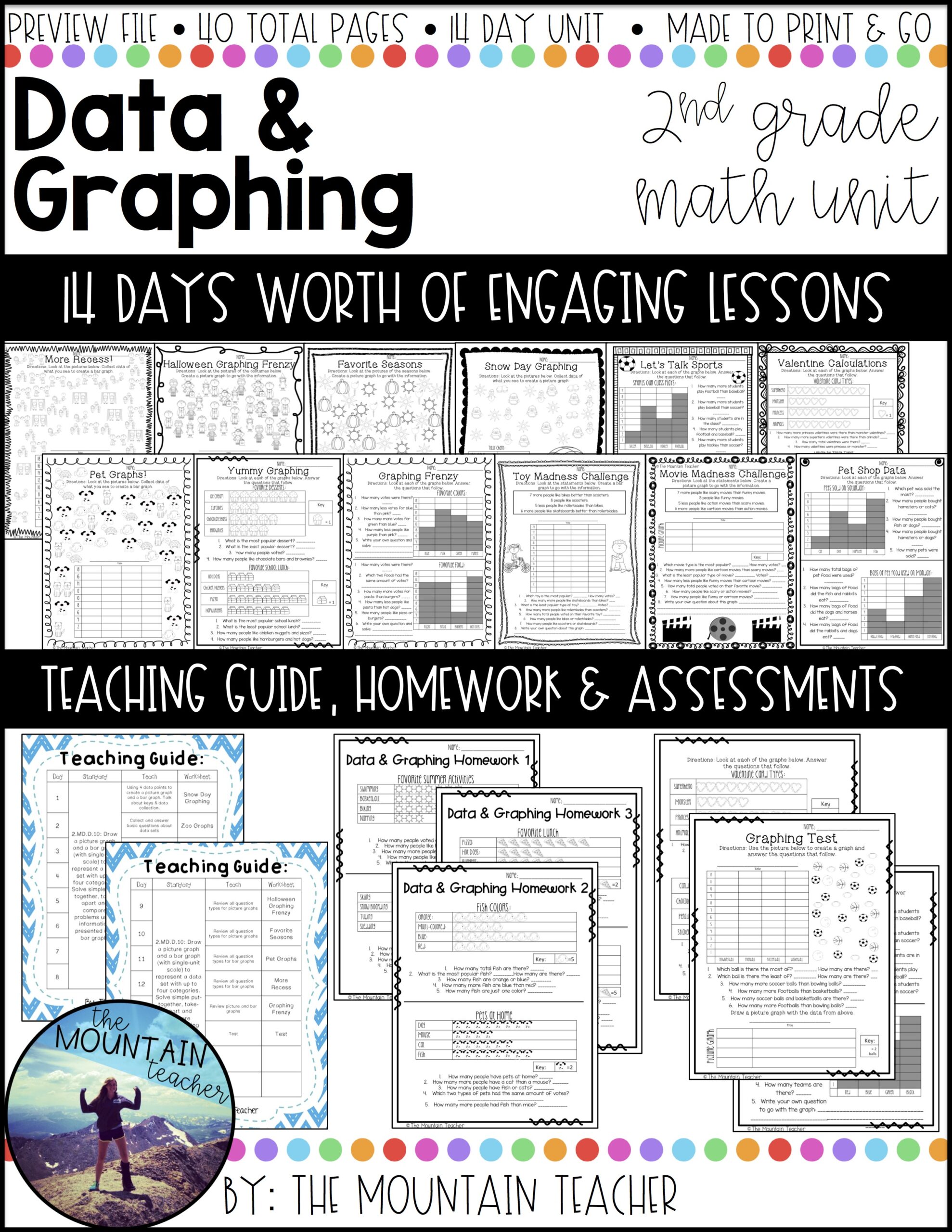 Data and Graphing Worksheets and Assessments Printable and Google Slides Made By Teachers