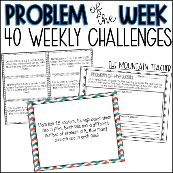 2nd Grade Challenge Math Word Problems of the Week Made By Teachers