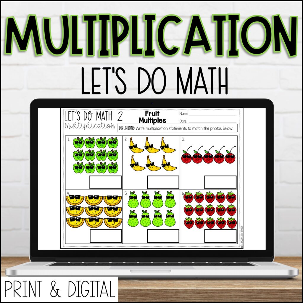 DIGITAL Lets Do Math No Prep 2nd Grade MULTIPLICATION Worksheets and ...