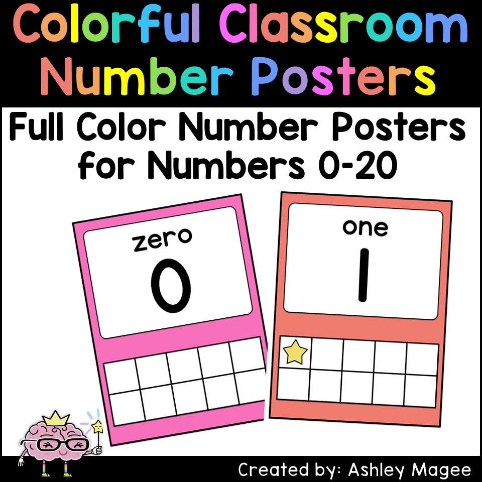 Colorful Classroom Decor Number Posters Math Posters for Bulletin ...