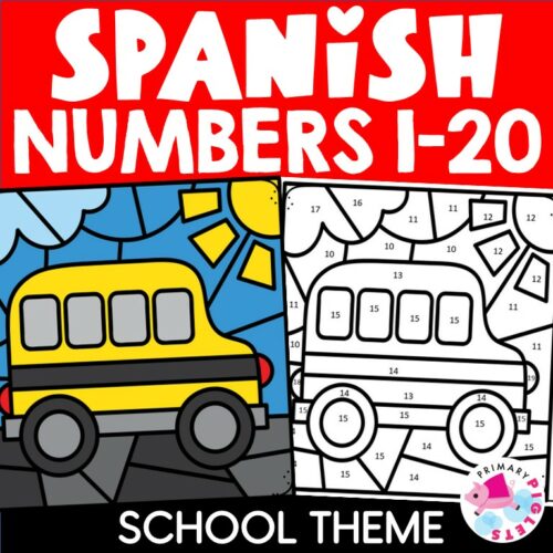 Color by Number in Spanish Back to School Spanish Color by Number