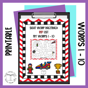 Fry Sight Word Fluency Racetracks | Words 1 - 10 | Printable