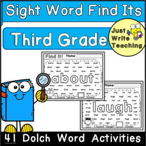 Dolch Third Grade Sight Word Find It Activities