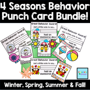 Seasonal Behavior Punch Cards Bundle with Reward Certificates