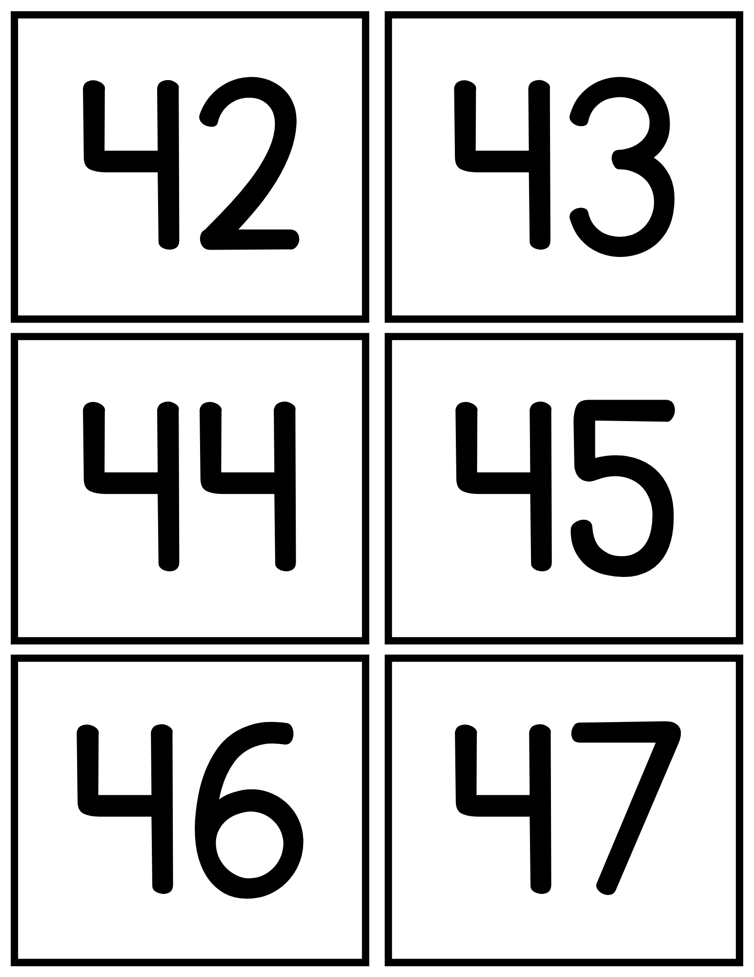 Number Flash Cards 0-100 (B&W) - Made By Teachers