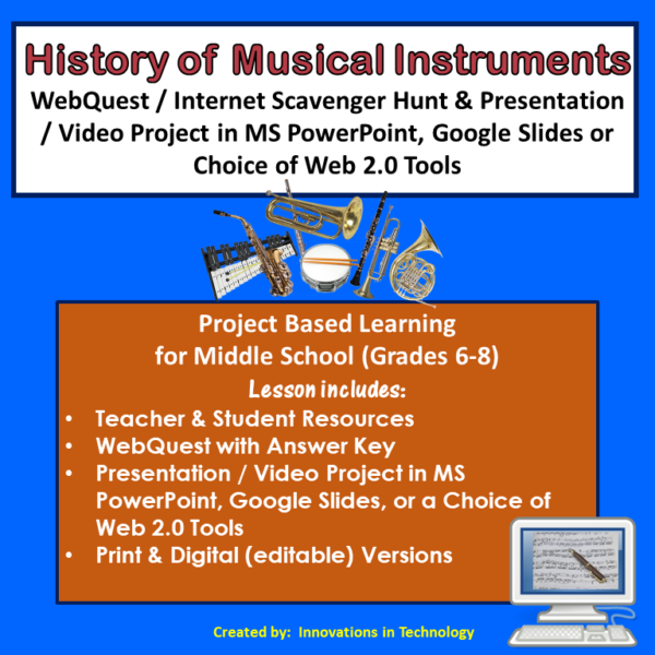 History of Musical Instruments Quest & Presentation Project Made
