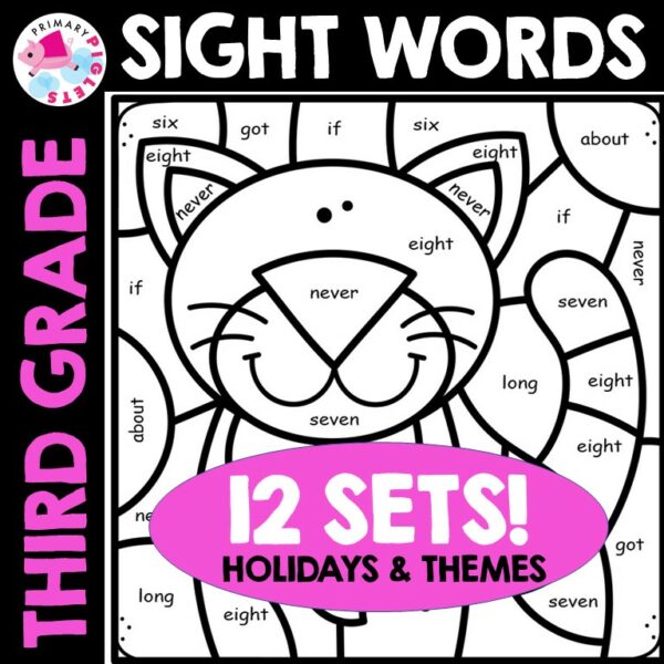 Color by Sight Words Code Coloring Pages Bundle 3rd Grade - Made By ...