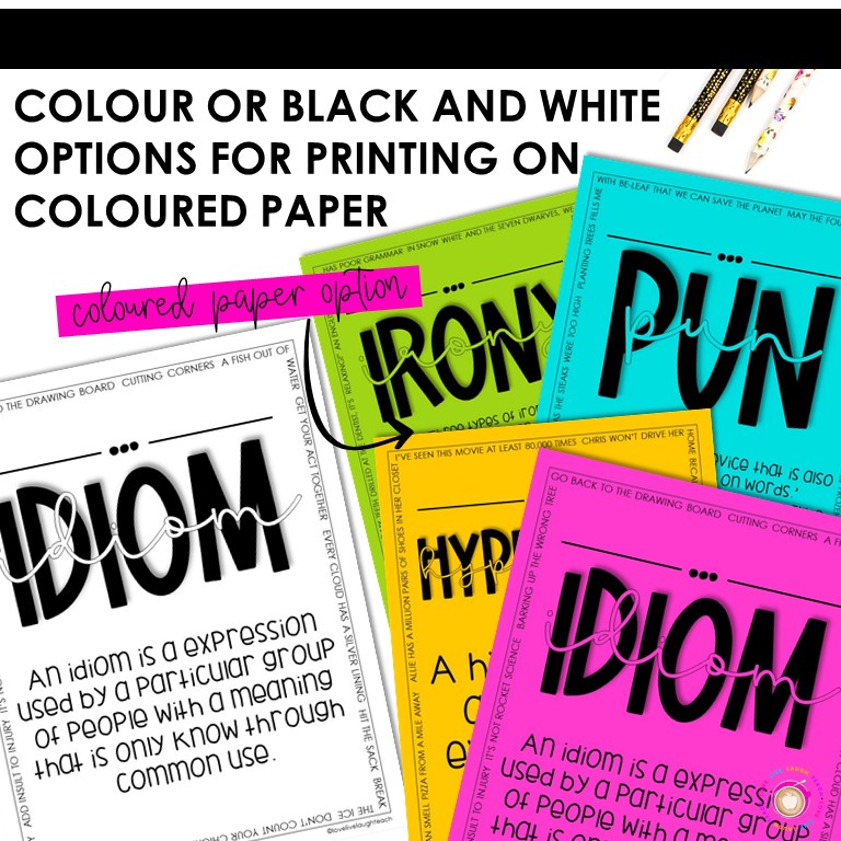 Figurative Language Posters | ELA Bulletin Board Set | Brights - Made ...