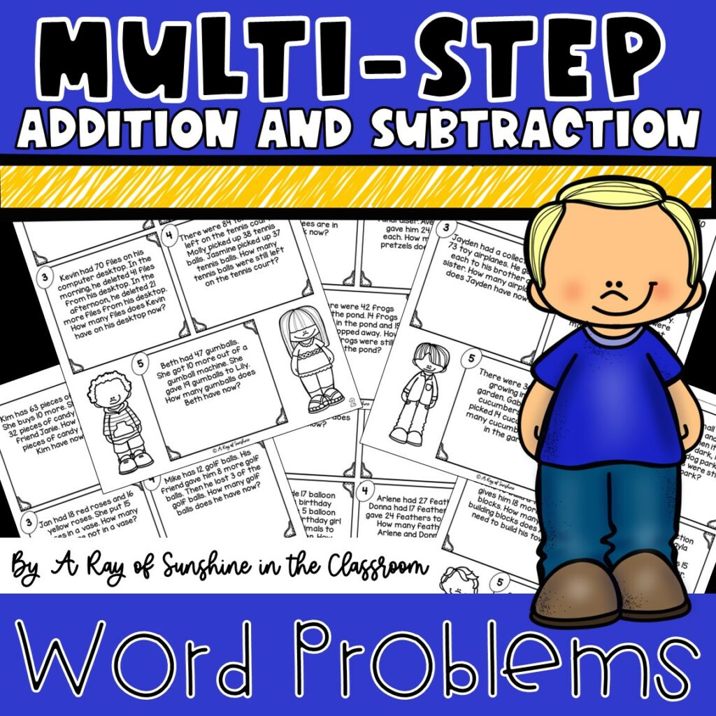 Multistep Addition and Subtraction Word Problems Worksheets Made By