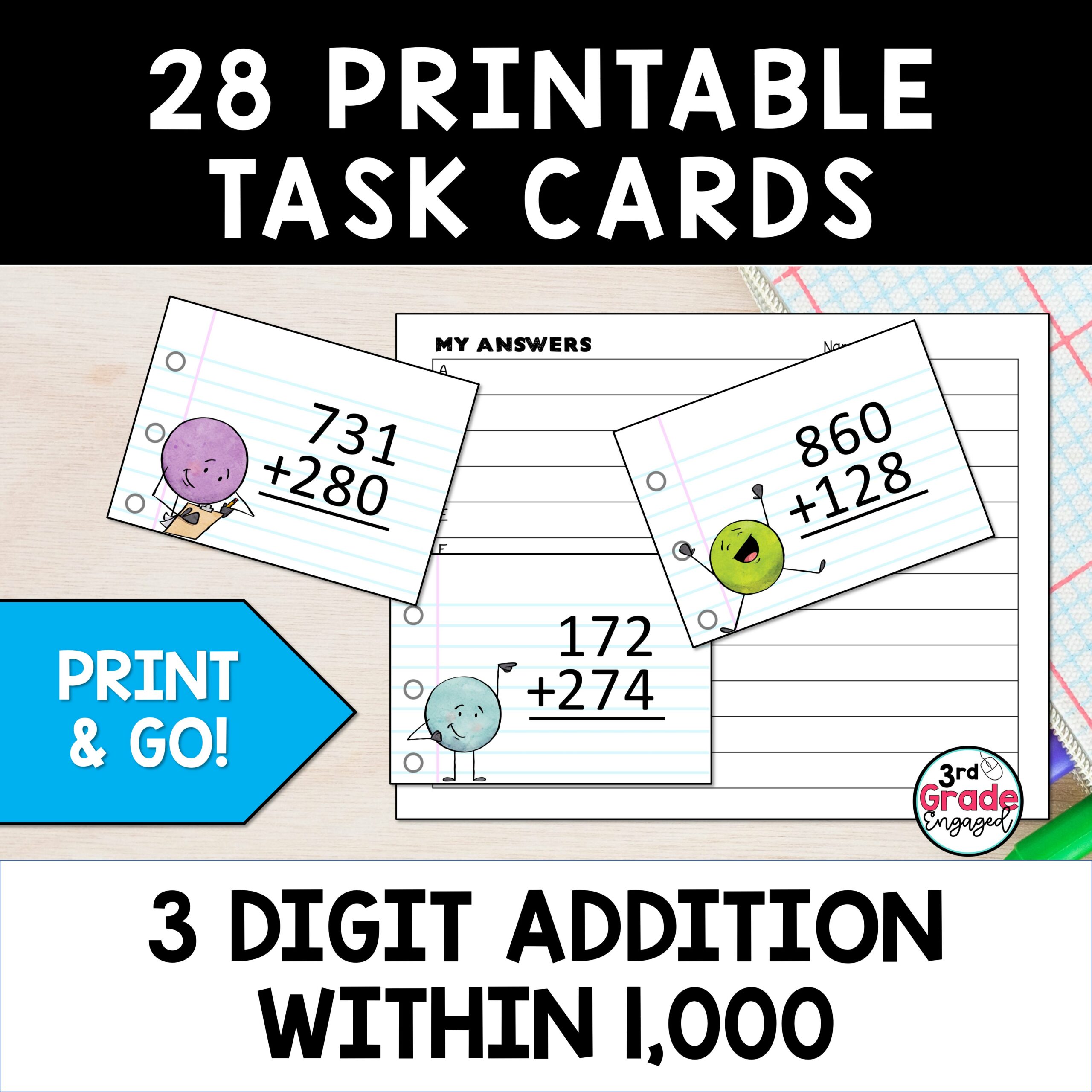 Adding 3 Digit Numbers within 1000 Printable and Digital Addition Task Card - Made By Teachers adding-3-digit-numbers-within-1000-printable-and-digital-addition-task-card-made-by-teachers