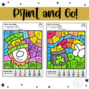 St. Patrick's Day March Color by Number Sense Editable | Made By Teachers