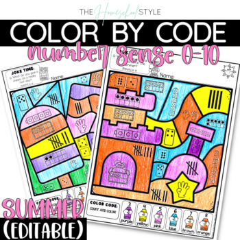 Summer Coloring Pages Number Sense Practice Editable Worksheets